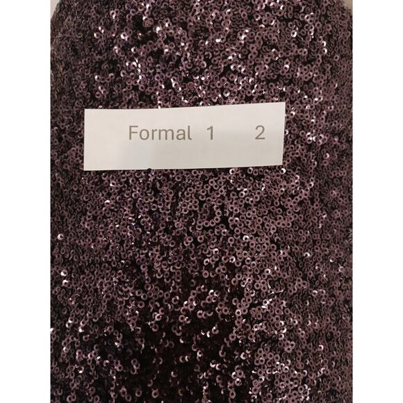 Sequins Strong Shoulder Mini Dress M Purple Holiday Party New Year Sparkle Shiny - Picture 16 of 16